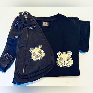 OWNYC Custom Unisex Green DIOR Bear T-Shirt & Crossbody Bag Set Size XL NWOT